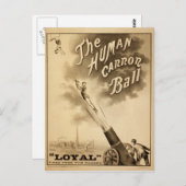 人間キャノンボールヴィンテージ回路法ビクトリアン ポストカード (正面/裏面)