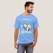 人間コスチュームのホッキョクグマ 楽しいギフト Tシャツ (正面フル)
