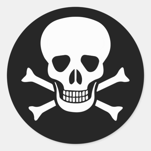 人間スカルクラシックラウンドステッカー ラウンドシール (正面)