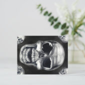 人間スカル黒葉書 ポストカード (スタンド正面)