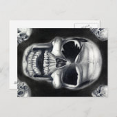 人間スカル黒葉書 ポストカード (正面/裏面)