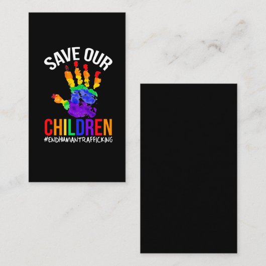 人間ストップの子救供の認識度 名刺 (正面/裏面)