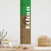 人間パーソナライズされた成長図ルーラー |印刷可能 ポスター (キッチン)