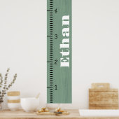 人間パーソナライズされた成長図ルーラー |印刷可能 ポスター (キッチン)