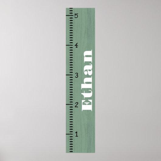 人間パーソナライズされた成長図ルーラー |印刷可能 ポスター (正面)