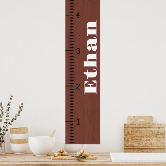 人間パーソナライズされた成長図ルーラー |印刷可能 ポスター (キッチン)