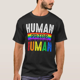 人間プライドLGBTレインボー国旗の男女平等 Tシャツ