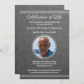 人間モダンの生活の灰色の写真お祝い 招待状 (正面/裏面)