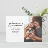 人間モダン結婚の写真婚約Inv 招待状 (スタンド正面)