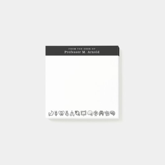 人間モダン解剖学のスケッチパーソナライズされた ポストイット (正面)