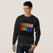 人間ラベル気にLgbtqプライド月Blm Equa スウェットシャツ (正面フル)