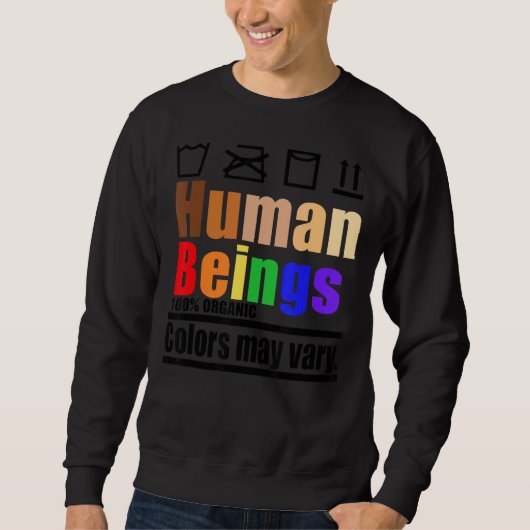 人間ラベル気にLgbtqプライド月Blm Equa スウェットシャツ (正面)