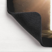 人間ランニングのキリスト白熱［赤熱］光を放つ教十字架 マウスパッド (コーナー)