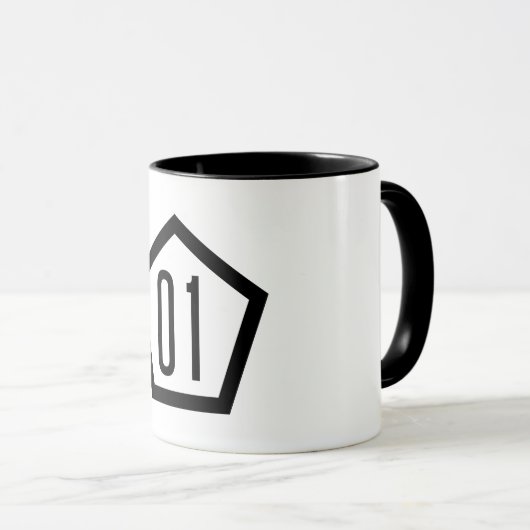 人間五角形マグカップの自由世界 マグカップ (正面右)