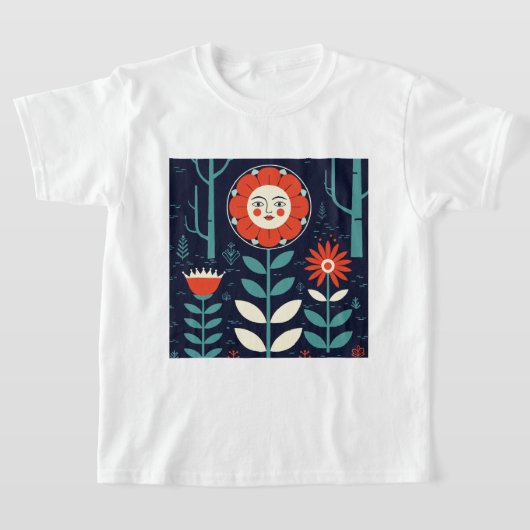 人間化した花 Tシャツ (レイダウン)