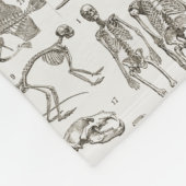 人間及び動物の骨のヴィンテージのイラストレーション フリースブランケット (角)