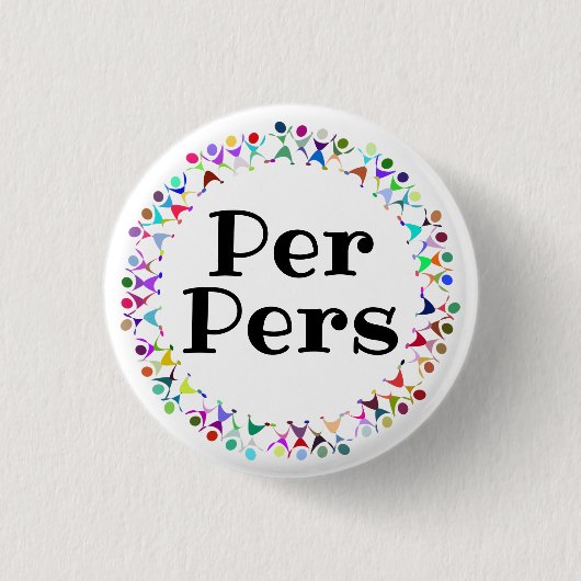 人間図形のサークルにおけるPer Pers代名詞 缶バッジ (正面)