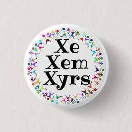 人間図形の円の中のXe Xem Xyrs代名詞 缶バッジ