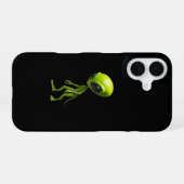 人間型の緑 iPhone 16ケース (裏面横)