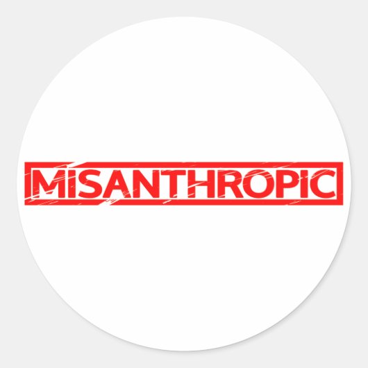 人間嫌いスタンプ ラウンドシール (正面)