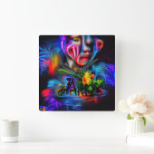 人間嫌い2 スクエア壁時計 (ホーム)