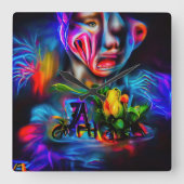 人間嫌い2 スクエア壁時計 (正面)