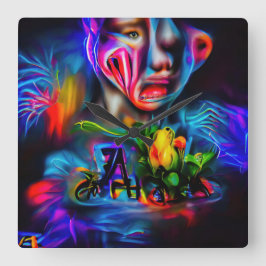 人間嫌い2 スクエア壁時計