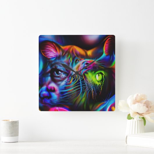 人間嫌い スクエア壁時計 (ホーム)