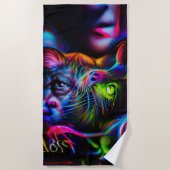 人間嫌い ビーチタオル (正面)