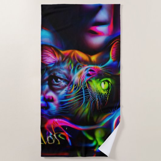 人間嫌い ビーチタオル (正面)