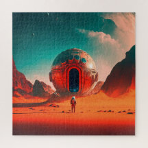 人間宇宙飛行士がエイリアン惑星Sci-Fiを探索