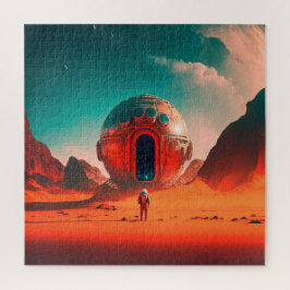 人間宇宙飛行士がエイリアン惑星Sci-Fiを探索 ジグソーパズル