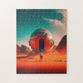 人間宇宙飛行士がエイリアン惑星Sci-Fiを探索 ジグソーパズル