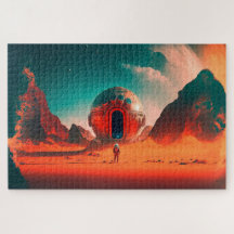 人間宇宙飛行士がエイリアン惑星Sci-Fiを探索