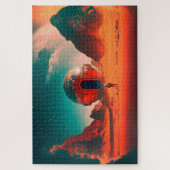 人間宇宙飛行士がエイリアン惑星Sci-Fiを探索 ジグソーパズル (縦)