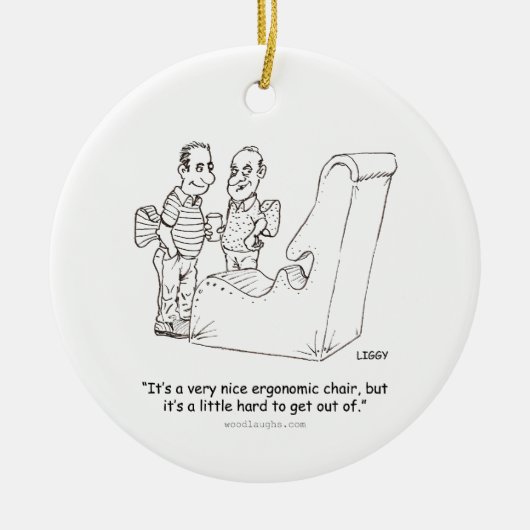 人間工学的の椅子のオーナメント(の正方形円形、楕円形) セラミックオーナメント (正面)