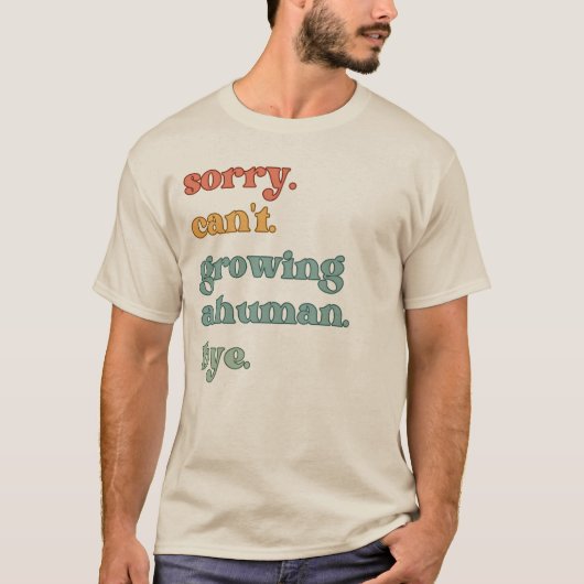 人間忙しを成長させる Tシャツ (正面)