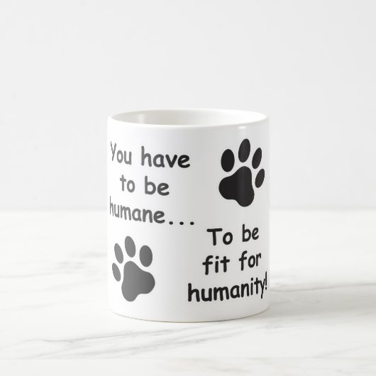 人間性に対する人道的 コーヒーマグカップ (中央)