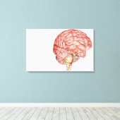 人間描写の脳のリアリスティック キャンバスプリント (インサイチュ (ウッドフロア))