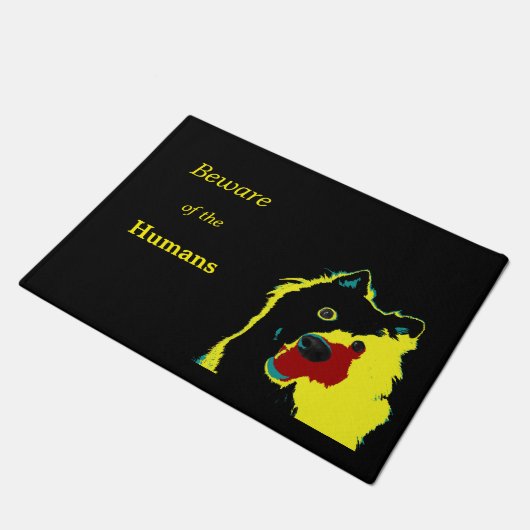 人間注意のユーモア ドア マット 玄関マット (アングル)