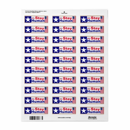 人間滞在 ラベル (フルシート)