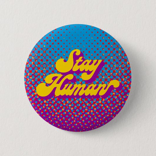 人間滞在 缶バッジ (正面)