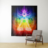人間白熱［赤熱］光を放つ体密教芸術のエネルギーチャクラ タペストリー (インサイチュ)