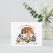 人間社会すべての神の生き物の動物のサポート ポストカード (スタンド正面)