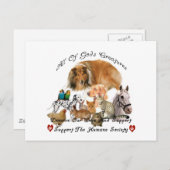 人間社会すべての神の生き物の動物のサポート ポストカード (正面/裏面)