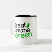 人間素晴らし環境にやさしいことをしよう ツートーンマグカップ (正面左)