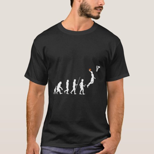 人間進化バスケットボール Tシャツ (正面)