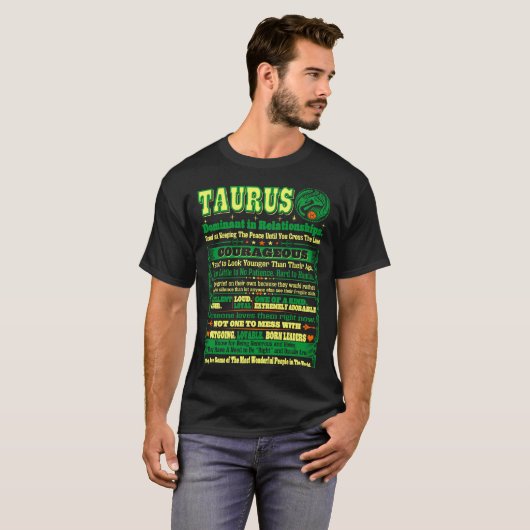 人間関係で支配的なトーラスの(占星術の)十二宮図 Tシャツ (正面フル)