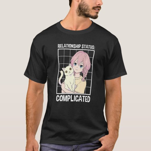 人間関係の状態複雑な猫の飼い主アニ Tシャツ (正面)