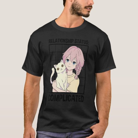 人間関係の状態複雑な猫の飼い主アニ Tシャツ (正面)